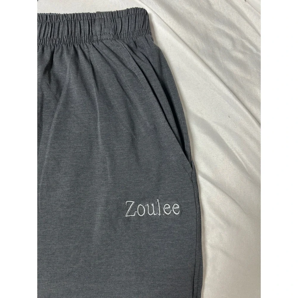 NWT Zoulee Mens Lounge Pants Charcoal Gray Cotton Blend Sweatpants Size L